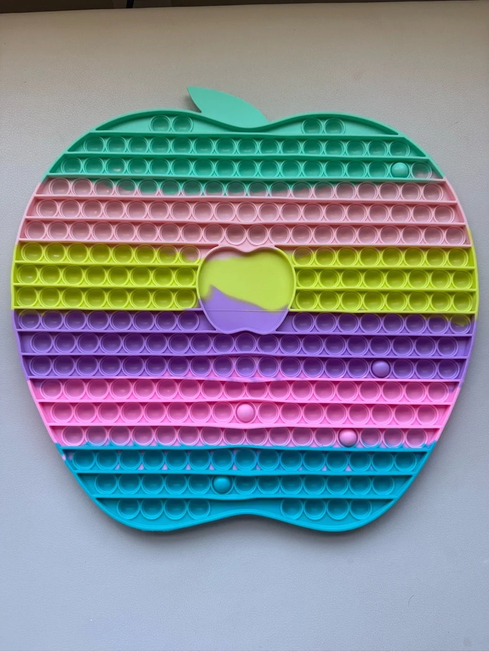 Multicolor Apple-Shaped Pop-It Sensory Puzzle